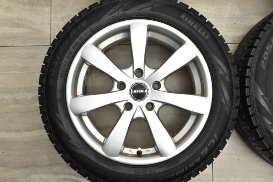 バリ溝】ERFOLG 16in 7J +50 PCD112 ピレリ アイスアシンメトリコプラス 205/55R16 VW ゴルフ ジェッタ パサート  アウディ A3 中古 スタッドレスタイヤホイールセット | パーツ販売ナンバーワン