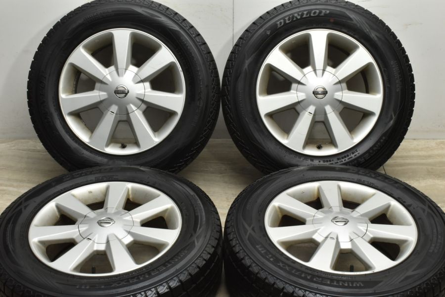 【バリ溝】ニッサン E51 エルグランド 純正 16in 6.5JJ +45 PCD114.3 ダンロップ ウィンターマックス SJ8  215/65R16 エクストレイル 流用