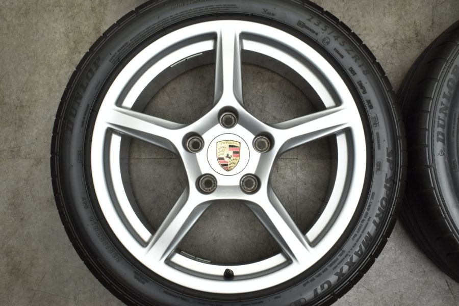 【正規品】ポルシェ 981 ケイマン ボクスター 純正 18in 8J+57 9J+47 PCD130 ダンロップ 235/45R18  265/45R18 Porsche Cayman