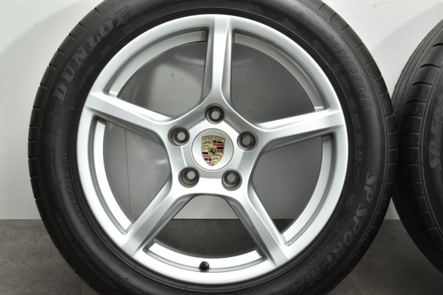 正規品】ポルシェ 981 ケイマン ボクスター 純正 18in 8J+57 9J+47 PCD130 ダンロップ 235/45R18 265/45R18  Porsche Cayman 中古 タイヤホイールセット | パーツ販売ナンバーワン