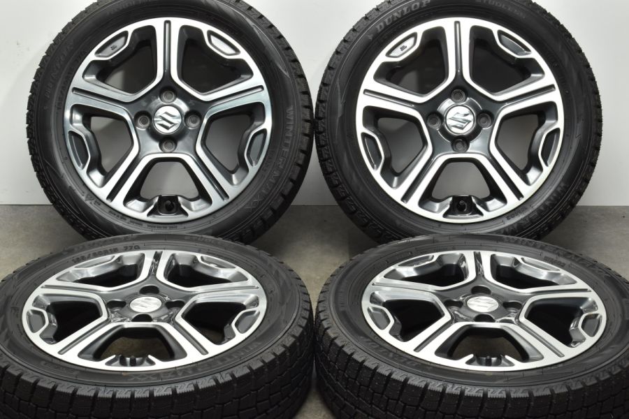 美品 バリ溝】スズキ ハスラー 純正 15in 4.5J +45 PCD100 ダンロップ