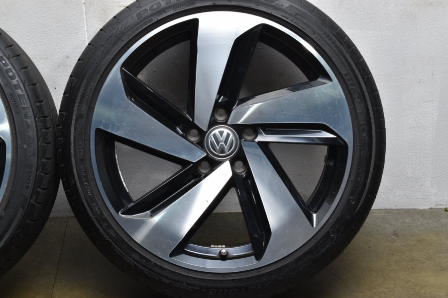 バリ溝】VW ゴルフ Mk7.5 GTI 純正 18in 7.5J +49 2019年製 ブリヂストン ポテンザ S001 225/40R18  品番：5G0601025 ヴァリアント 中古 タイヤホイールセット | パーツ販売ナンバーワン