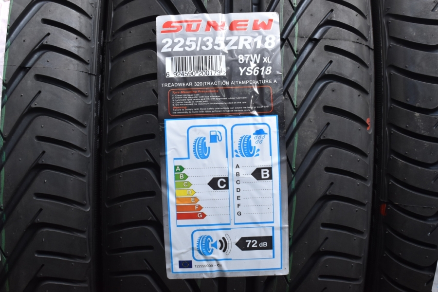 未使用品 2021年製】SUNEW YS618 225/35R18 4本セット サマータイヤ アウディS1 A1 シビック ロードスター  スイフトスポーツ 中古 タイヤのみ | パーツ販売ナンバーワン