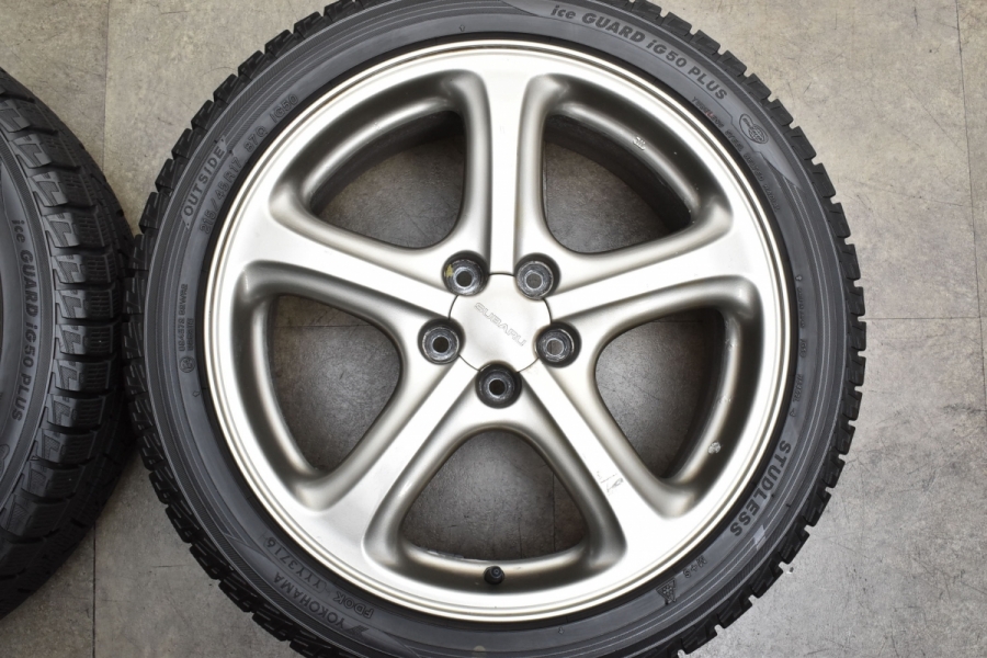 バリ溝】スバル レガシィ 純正 17in 7J +55 PCD100 ヨコハマ アイス 