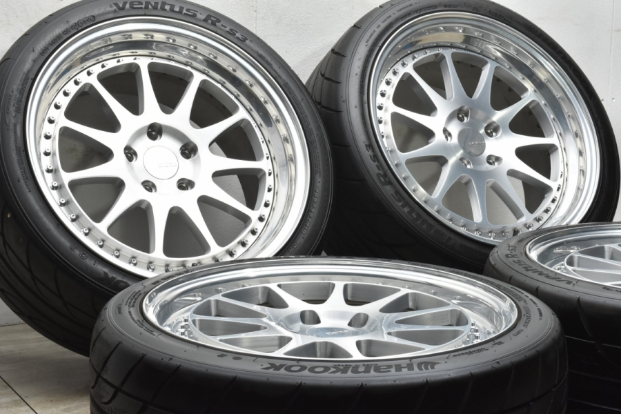 アメ鍛 3ピース 美品】POKAL GRB04 18? 8.5J PCD112 ハンコック VENTUS R-S3 255/35R18 アウディ TT  S3 A3 VW ゴルフ ヴァリアント 中古 タイヤホイールセット | パーツ販売ナンバーワン