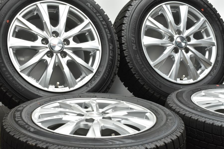 【バリ溝 美品】JOKER 15in 6J +43 PCD100 ノーストレック N3i 185/65R15 10系 170系 シエンタ 交換用  スタッドレス