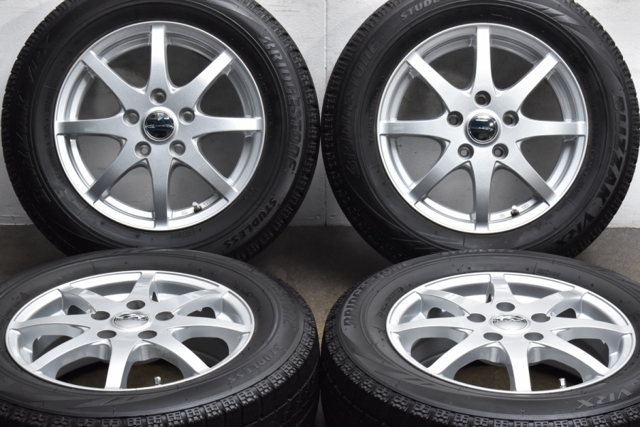 【美品】LAPORTA 15in 6J +53 PCD114.3 ブリヂストン ブリザック VRX 195/65R15 ノア ヴォクシー  ステップワゴン アクセラ アテンザ 車検用