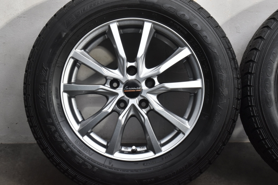 程度良好】EUROMAX 16in 6.5J+38 PCD114.3 グッドイヤー アイスナビ 