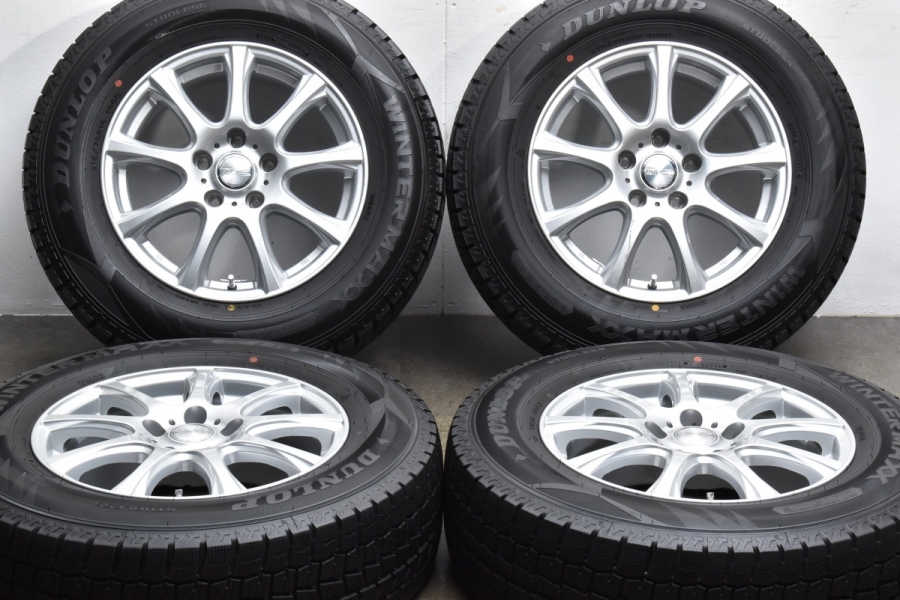 【バリ溝 美品】DUFACT 16in 6.5J +40 PCD114.3 ダンロップ ウィンターマックス2 WM02 215/70R16 RAV4  ハリアー アウトランダー デリカD:5