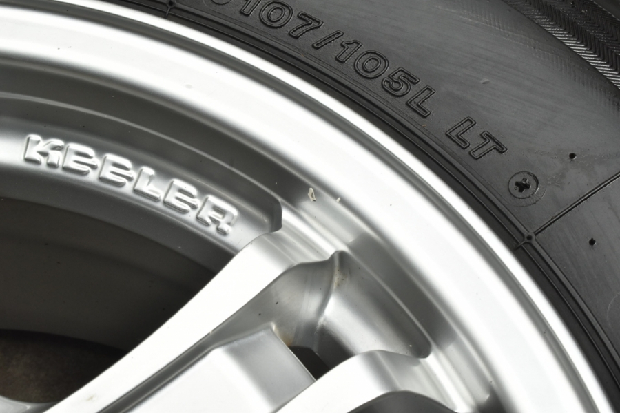 【良好品】WEDS キーラー フォース 15in 6.5J +44 PCD139.7 ブリヂストン V600 195/80R15 LT ハイエース  レジアスエース NV350 キャラバン