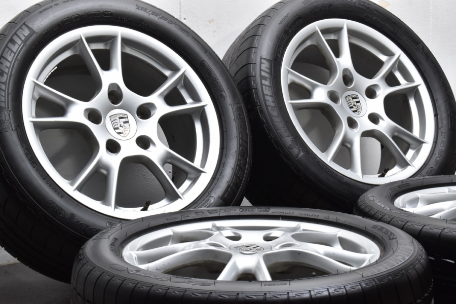 バリ溝 PS2付】ポルシェ 987 ケイマン ボクスター 純正 17in 6.5J +55 8J +40 PCD130 パイロットスポーツ2  205/55R17 235/50R17 承認 N1 中古 タイヤホイールセット | パーツ販売ナンバーワン