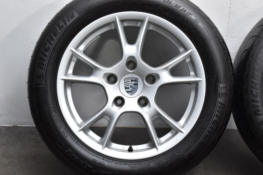 バリ溝 PS2付】ポルシェ 987 ケイマン ボクスター 純正 17in 6.5J +55