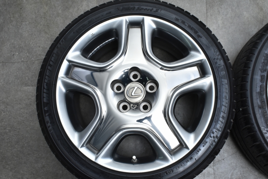 良好品】レクサス SC430 純正 18in 8JJ +45 PCD114.3 ミシュラン パイロットスポーツ3 245/40R18 レクサス GS  流用 ノーマル戻し 中古 タイヤホイールセット | パーツ販売ナンバーワン