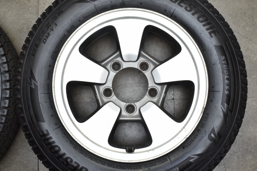 カ*ド様 175/80R16 ブリヂストン　DM-V3 ジムニー純正　バリ山 バリ溝 DM-V3付】スズキ ジムニー 純正 16in 5.5J +22 PCD139+.7