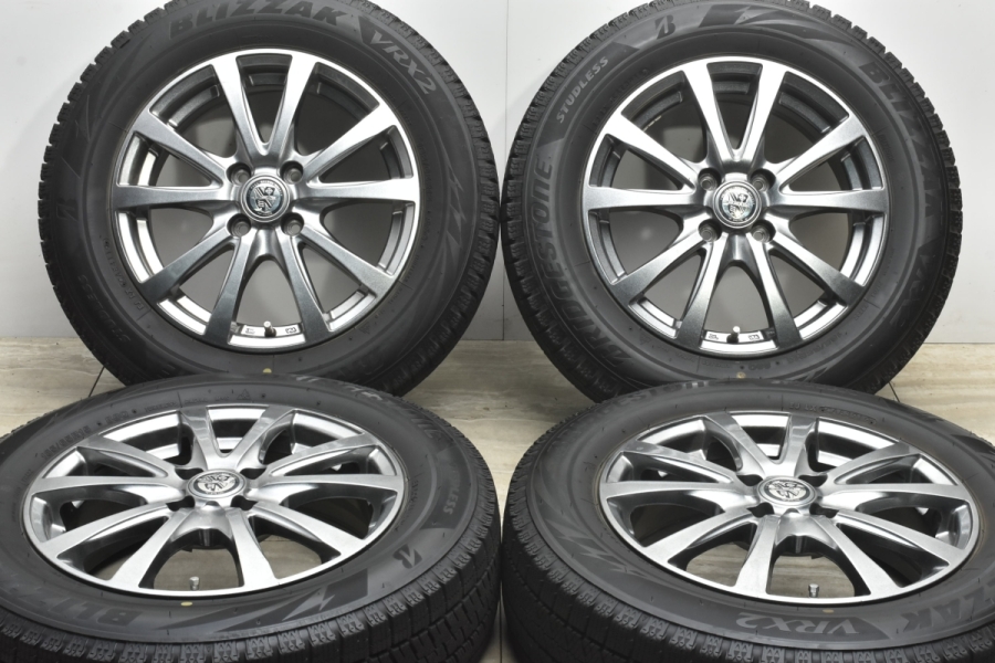 バリ溝美品】TRG 15in 5.5J +43 PCD100 ブリヂストン ブリザック VRX2 185/65R15 アクア フィット フリード  ノート デミオ MAZDA2 中古 スタッドレスタイヤホイールセット | パーツ販売ナンバーワン