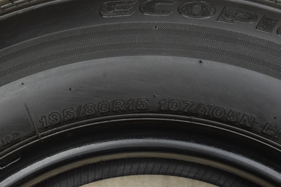 【2022年製 新車外し】ブリヂストン エコピア RD613 195/80R15 LT 4本 200系 ハイエース レジアスエース キャラバン  ボンゴブローニイバン