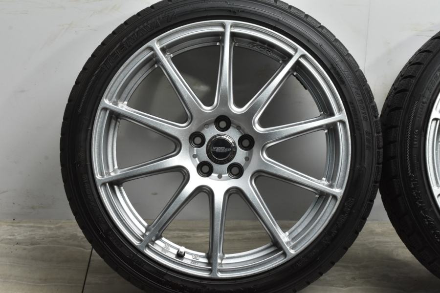 【車検用に】クロススピード 18in 8J +45 PCD100 グッドイヤー アイスナビ7 225/40R18 カローラスポーツ 86 BRZ  インプレッサ バリ溝