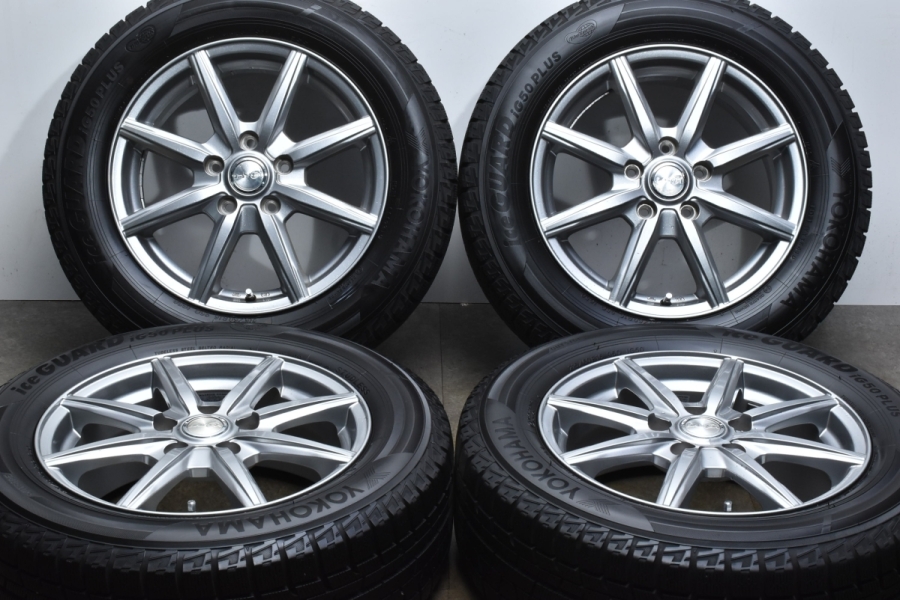 【美品 バリ溝】レイシア 16in 6.5J +53 PCD114.3 ヨコハマ アイスガード5PLUS iG50+ 215/60R16 オデッセイ  ヴェゼル CX-3 エスティマ