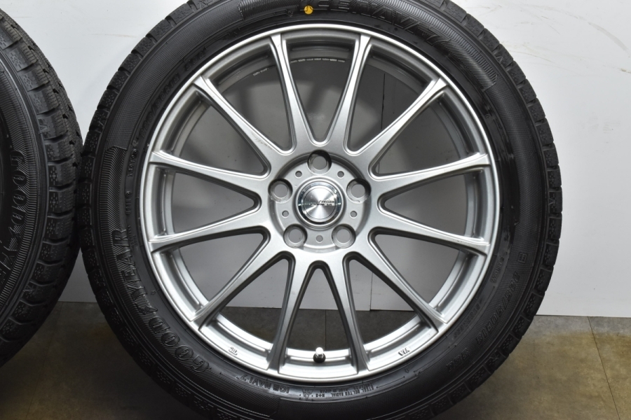 美品 バリ溝】ラブリオン 18in 7J +50 PCD114.3 グッドイヤー アイス