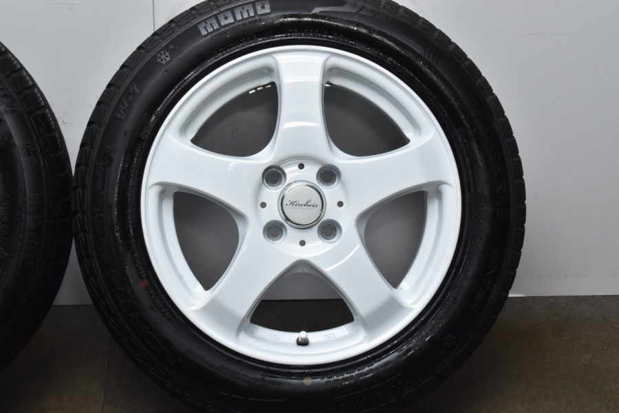 【バリ溝 美品】Kircheis S5 15in 5.5J +43 PCD100 MOMO North Pole2 W-1 175/65R15 アクア  カローラ ヴィッツ フィット スイフト XBEE