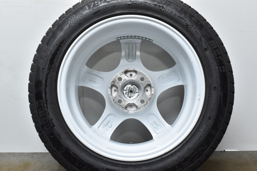 【バリ溝 美品】Kircheis S5 15in 5.5J +43 PCD100 MOMO North Pole2 W-1 175/65R15 アクア  カローラ ヴィッツ フィット スイフト XBEE