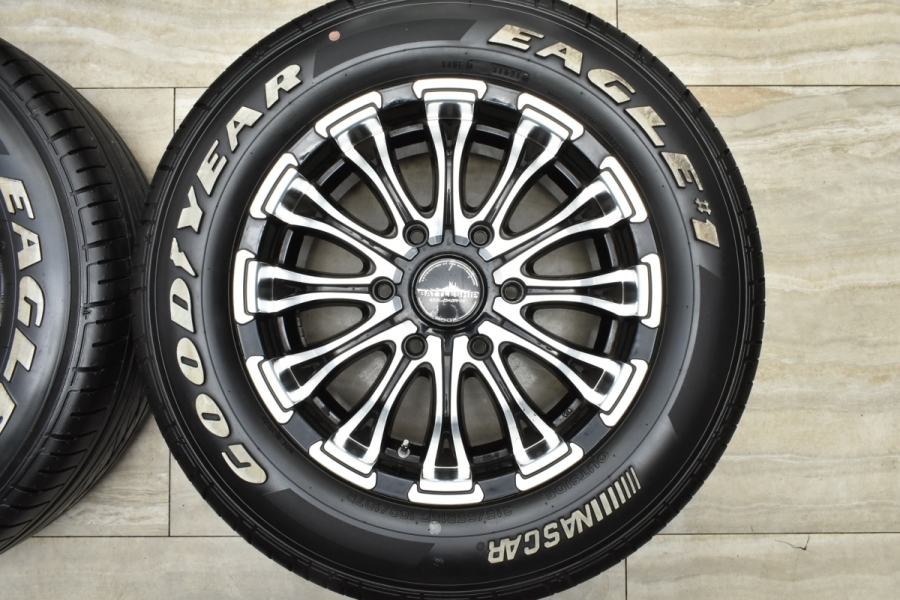 【美品 バリ溝】ロクサーニ バトルシップ 16in 6.5J +35 PCD139.7 グッドイヤー イーグル#1 ナスカー 215/65R16  ハイエース キャラバン