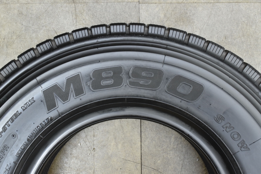 【走行わずか バリ溝】ブリヂストン M890 7.50R16 14PR LSRチューブタイプ 外径812mm ミックス オールシーズン トラック バス  6本セット