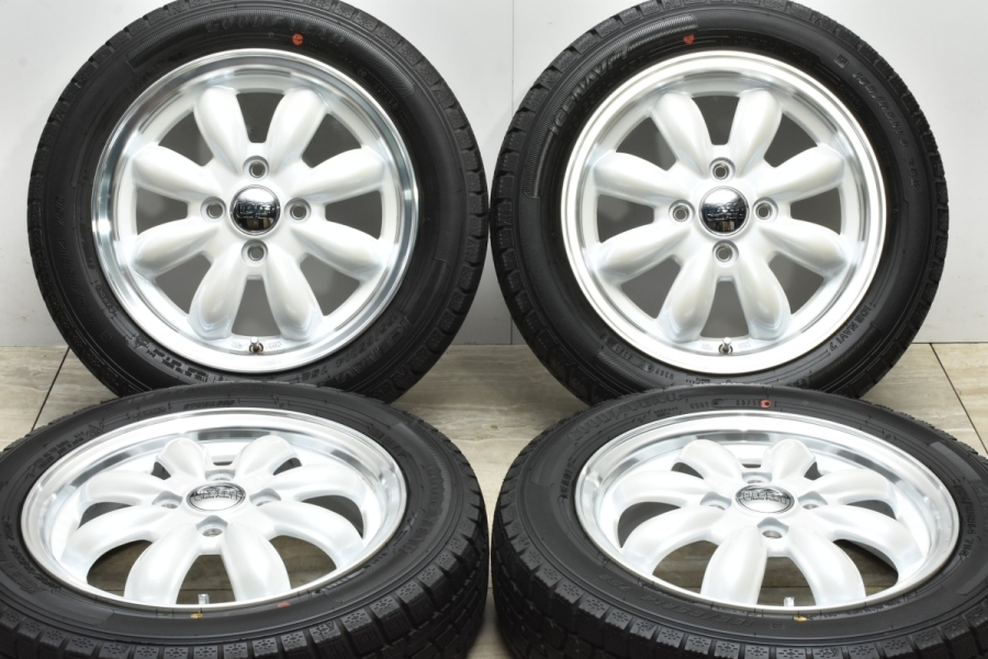 【美品 バリ溝】ララパーム 14in 4.5J +45 PCD100 グッドイヤー アイスナビ7 155/65R14 N-BOX アルト ワゴンR  スペーシア タント ミラ