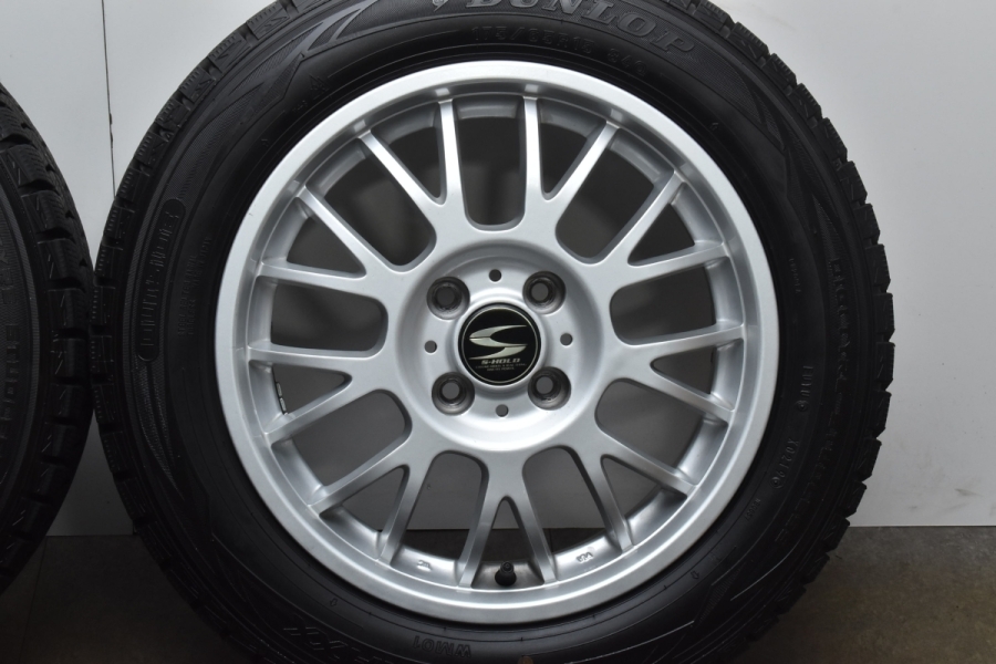 バリ溝】S-HOLD 15in 6J+45 PCD100 ダンロップ ウィンターマックス
