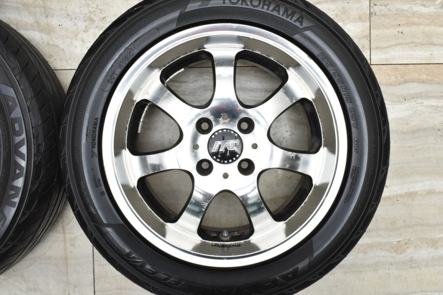 【程度良好品】RAYS セブリング ITC 15in 6.5J +38 PCD100 ヨコハマ アドバン フレバ 195/55R15 アクア マーチ  フィット スイフト レイズ