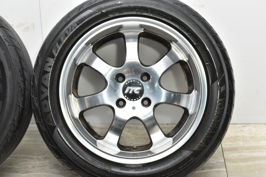 程度良好品】RAYS セブリング ITC 15in 6.5J +38 PCD100 ヨコハマ アドバン フレバ 195/55R15 アクア マーチ  フィット スイフト レイズ 中古 タイヤホイールセット | パーツ販売ナンバーワン