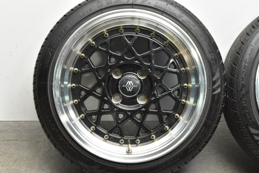 NBロードスターなどに】マトリックス MATRIX CROSS-S 15in 8J +20 PCD100 ナンカン 185/45R15 アクア  ヴィッツ フィット スイフト 中古 タイヤホイールセット | パーツ販売ナンバーワン