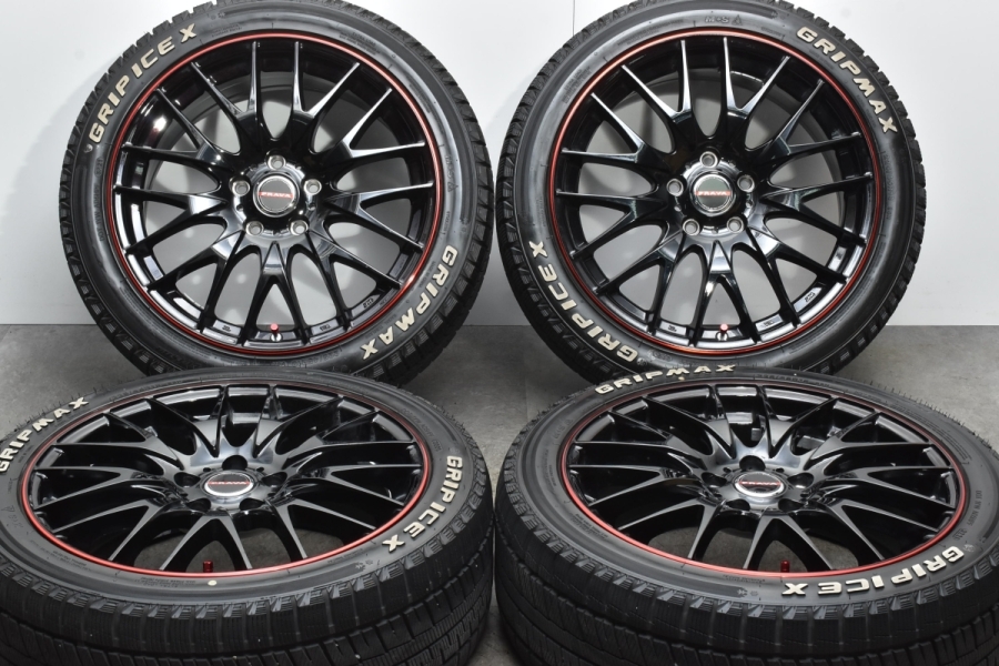 2021年製 バリ溝美品】PRAVA 18in 7.5J +50 PCD114.3 GRIPMAX グリップアイスX 225/45R18 プリウスα  オデッセイ レヴォーグ アテンザ 中古 スタッドレスタイヤホイールセット | パーツ販売ナンバーワン