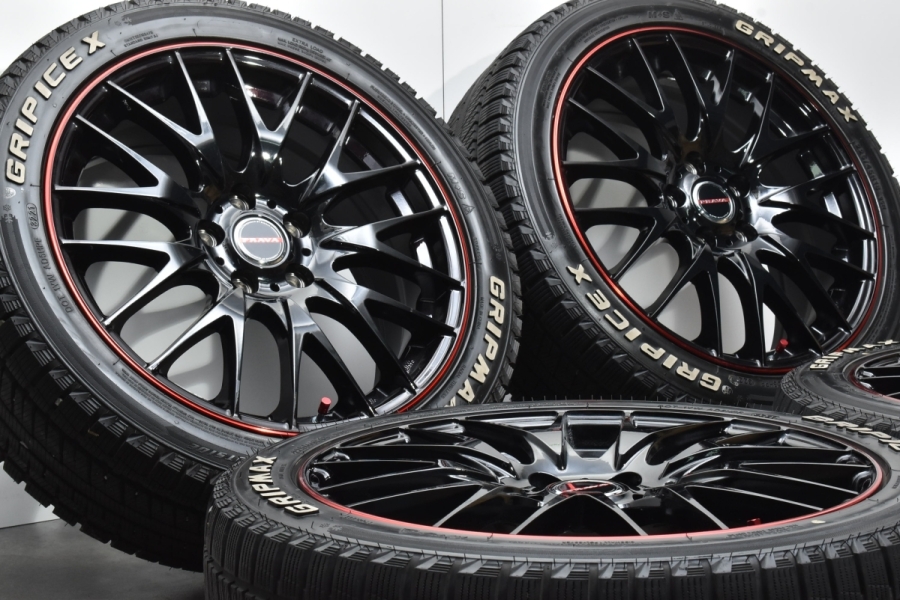 2021年製 バリ溝美品】PRAVA 18in 7.5J +50 PCD114.3 GRIPMAX グリップアイスX 225/45R18 プリウスα  オデッセイ レヴォーグ アテンザ 中古 スタッドレスタイヤホイールセット | パーツ販売ナンバーワン