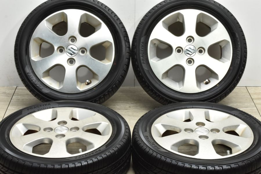 【バリ溝】スズキ ワゴンR 純正 14in 4.5J+40 PCD100 プラクティバ 165/55R14 MRワゴン アルト セルボ パレット 流用  ノーマル戻し