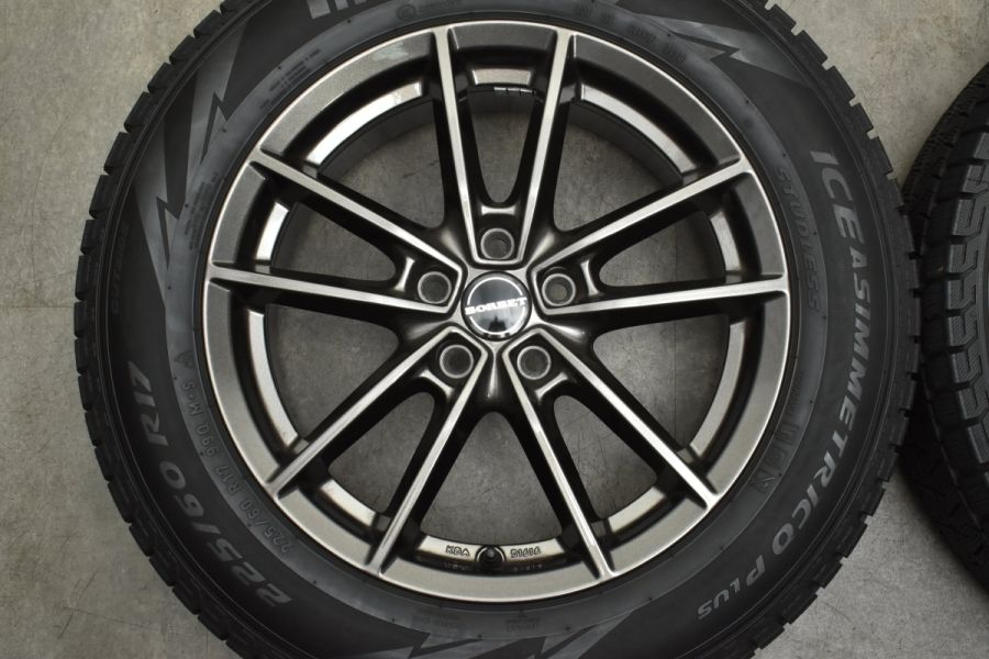 美品 バリ溝】BORBET 17in 7J +48 PCD108 ピレリ アイスアシンメトリコPLUS 225/60R17 プジョー 5008 3008  純正サイズ 中古 スタッドレスタイヤホイールセット | パーツ販売ナンバーワン