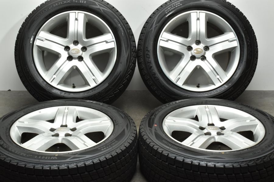 【バリ溝】スバル SG フォレスター 純正 17in 7J +48 PCD100 ダンロップ ウィンターマックス SJ8 225/60R17  BHレガシィランカスター 流用