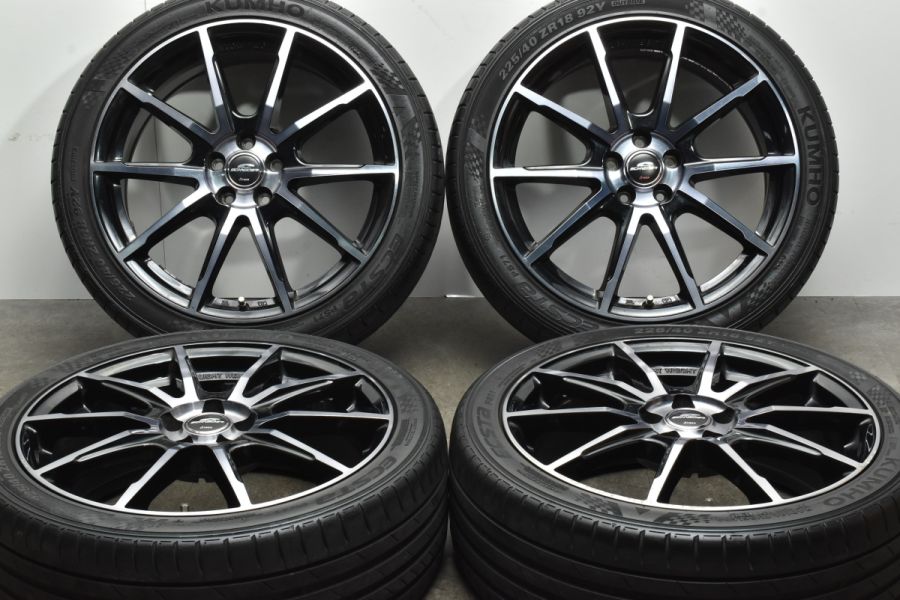 18インチホイール プリウス等 Amazon | 18インチ HM-3 7J+48 5H-100 4本 ホイール ブラック