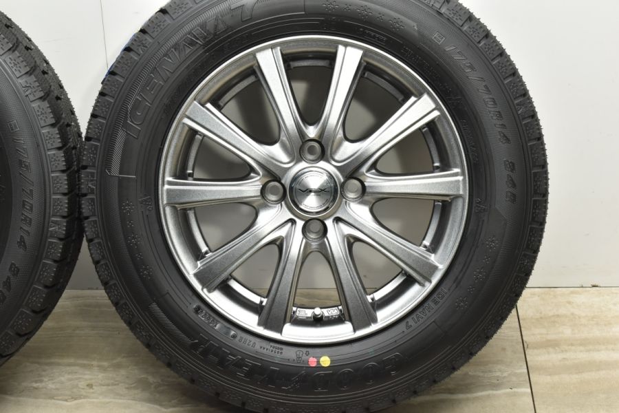 【未使用品 2022年製】VEX 14in 5.5J +38 PCD100 グッドイヤー アイスナビ7 175/70R14 フィット キューブ アクア  ヴィッツ スタッドレス