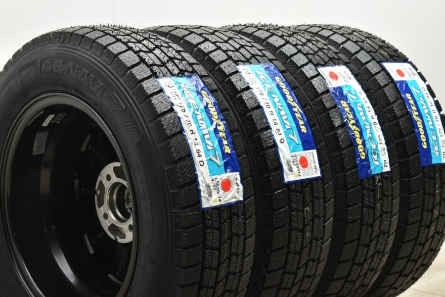 【未使用品 2022年製】VEX 14in 5.5J +38 PCD100 グッドイヤー アイスナビ7 175/70R14 フィット キューブ アクア  ヴィッツ スタッドレス