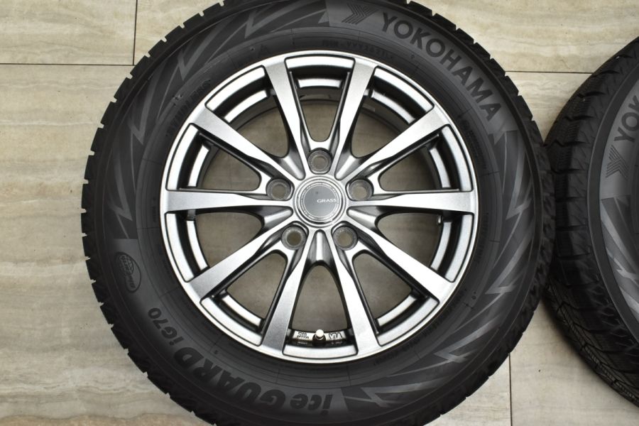 バリ溝 iG70付 美品】GRASS 15in 6J +53 PCD114.3 2021年製 ヨコハマ 