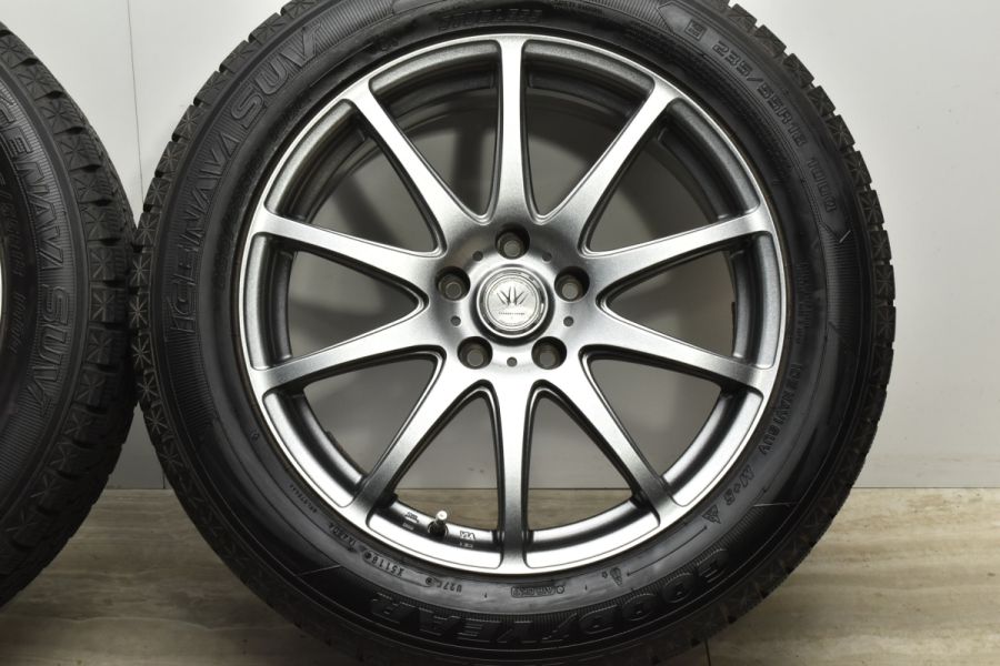 【美品】ロクサーニスポーツ 18in 7.5J +38 PCD114.3 グッドイヤー アイスナビ SUV 235/55R18 レクサス NX  RAV4 ハリアー バリ溝