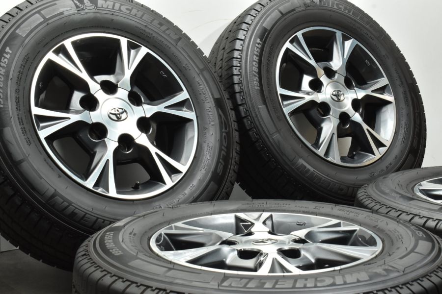 オプション品】トヨタ 200 ハイエース ダークプライム 純正OP 15in 6J +35 PCD139.7 ミシュラン AGILIS 195/ 80R15 LT 107/105R バリ溝 中古 タイヤホイールセット | パーツ販売ナンバーワン