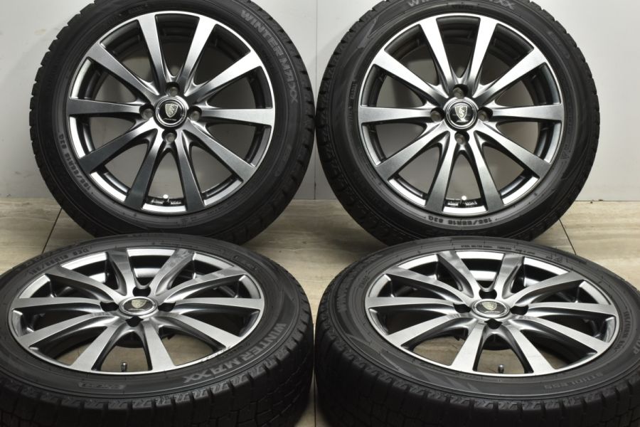 バリ溝】ユーロスピード 16in 6J +43 PCD100 ダンロップ ウィンターマックス WM02 185/55R16 アクア ヤリス フィット  スイフト 中古 スタッドレスタイヤホイールセット | パーツ販売ナンバーワン