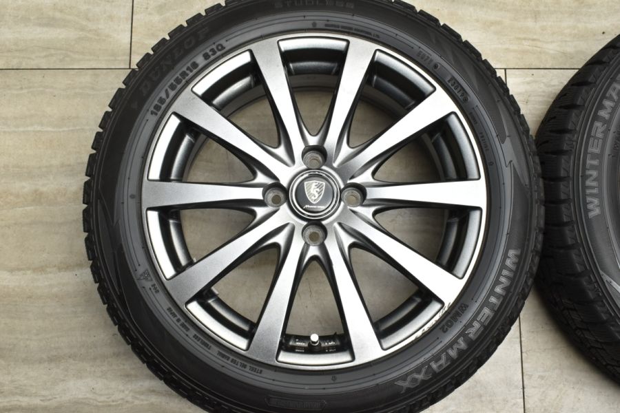 バリ溝】ユーロスピード 16in 6J +43 PCD100 ダンロップ ウィンター 