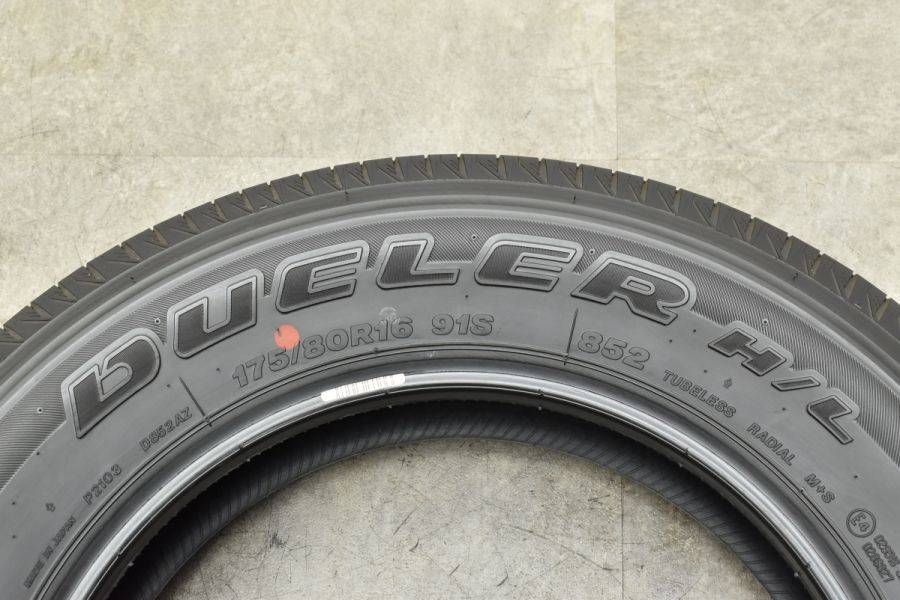 バリ溝 2022年製】ブリヂストン デューラー H/L 852 175/80R16 4本