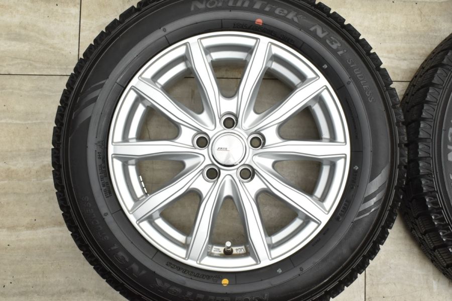 【バリ溝 美品】ジョーカー 15in 6J +43 PCD100 オートバックス ノーストレックN3i 195/65R15 プリウス  カローラツーリング インプレッサ