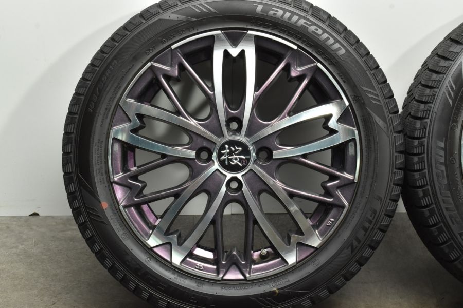 バリ溝】和道 桜 5分咲き 15in 6J +48 PCD100 LauFEnn 185/55R15