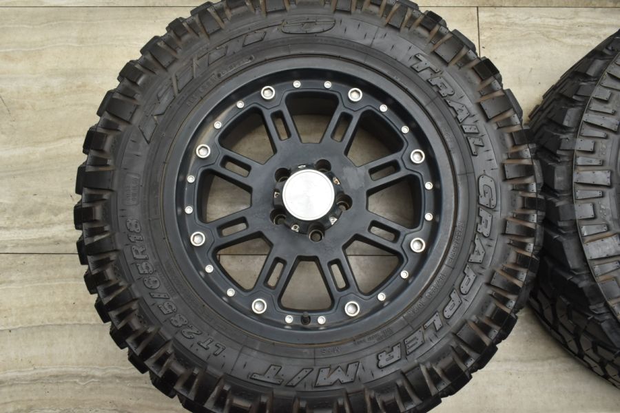 【ラングラーサイズ】BLACK RHINO 18in 9J -12 PCD127 ニットー TRAIL GRAPPER LT285/65R18  アンリミテッド サハラ ルビコン スポーツ