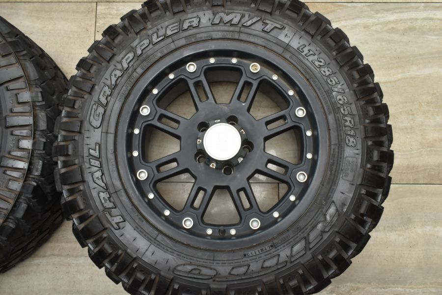 【ラングラーサイズ】BLACK RHINO 18in 9J -12 PCD127 ニットー TRAIL GRAPPER LT285/65R18  アンリミテッド サハラ ルビコン スポーツ